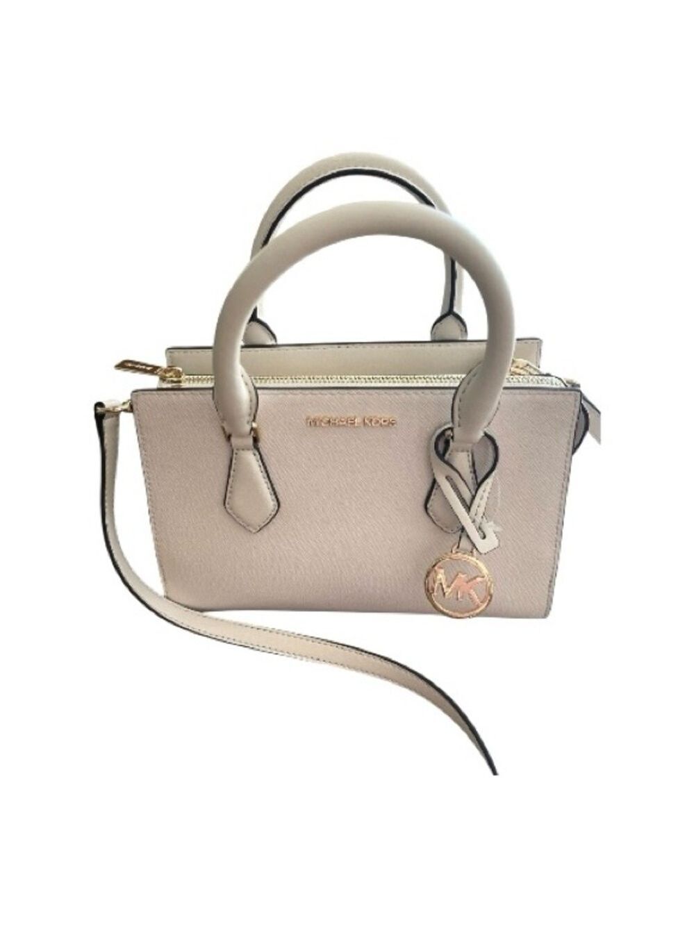 Michael Kors Light Cream Vegan Satchel Purse Handles Strap - Picture 3 of 9